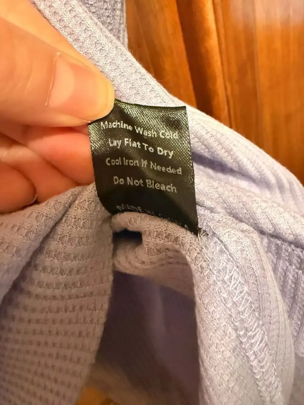 POL V-Neck Crochet Lace Inset Waffle Knit Top in Lavender - Picture 8 of 8